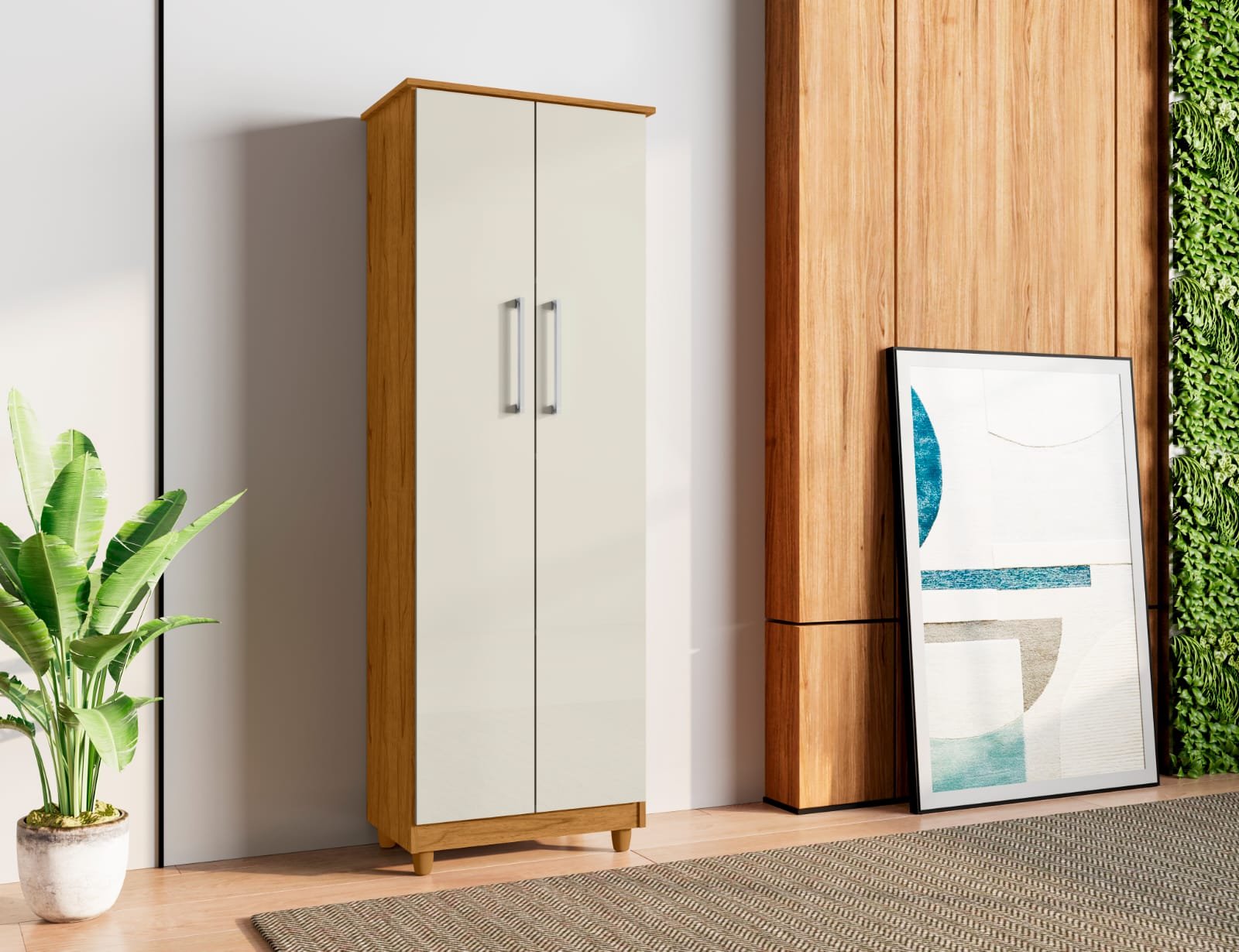 Armário Multiuso Nina 4 Prateleiras 2 Portas Rudrack - Imagem 3