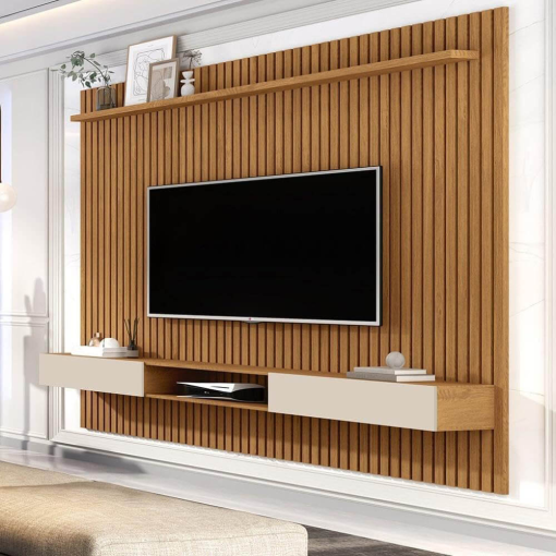Painel Venus para TV até 70 Polegadas 2 Portas Giga Nature Off White - Imagem 4