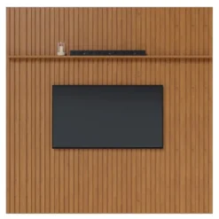 Painel Versatti Com Prateleira 221cm para TV até 70 Polegadas Fabrimóveis Nature