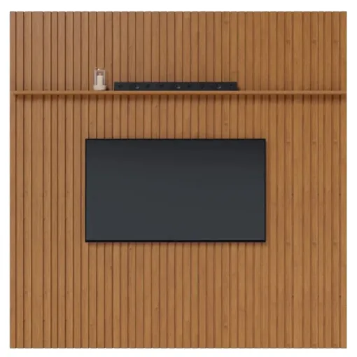 Painel Versatti Com Prateleira 221cm para TV até 70 Polegadas Fabrimóveis Nature