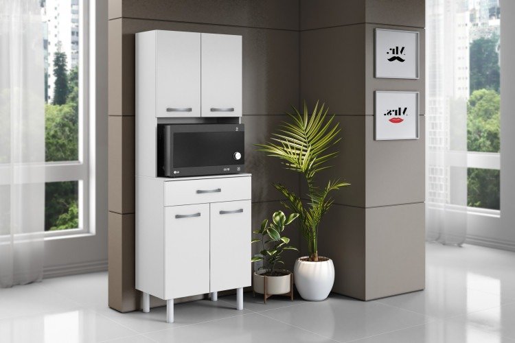 Paneleiro 4 Portas 1 Gaveta Balli Aramóveis - Imagem 3