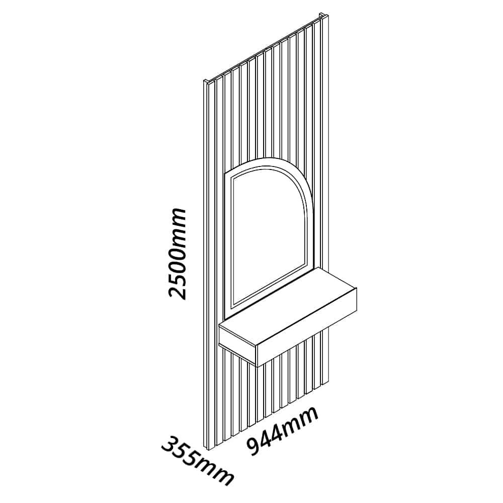 Penteadeira Ripado com Espelho com Led 95cm Realeza NaturaleOff White - Imagem 4