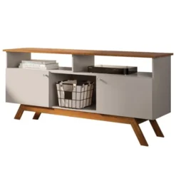 Rack Amsterda para TV até 50 Polegadas 2 Portas Tebarrot Off White Nature
