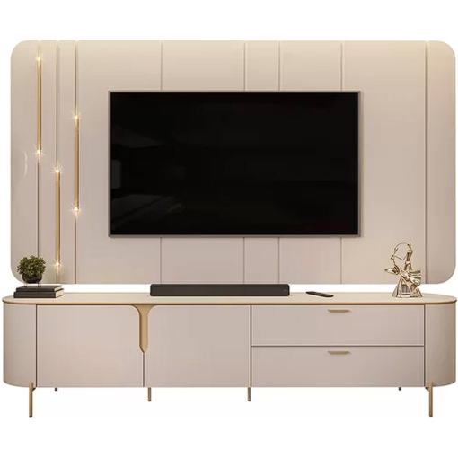 Rack Celine com Painel Celine para TV até 75 Polegadas com LED 2 Portas 2 Gavetas DJ - Imagem 4