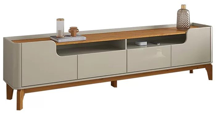 Rack Flip 180cm 4 Portas para TV até 75 Polegadas Patrimar Off White Cinamomo - Imagem 4