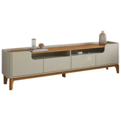 Rack Flip 180cm 4 Portas para TV até 75 Polegadas Patrimar Off White Cinamomo