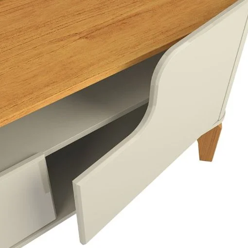 Rack Flip com Painel Supremo 4 Portas para TV até 85 Polegadas Patrimar Off White Cinamomo - Imagem 4