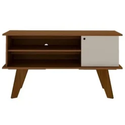 Rack Frank para TV até 50 Polegadas 1 Porta Artely Cedro Off White