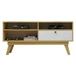 Rack Houston para TV até 50 Polegadas 1 Porta Valdemóveis Cinamomo Off White
