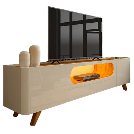 Rack Nobre para TV até 85 Polegadas 2 Portas 1 Gaveta com LED Gelius