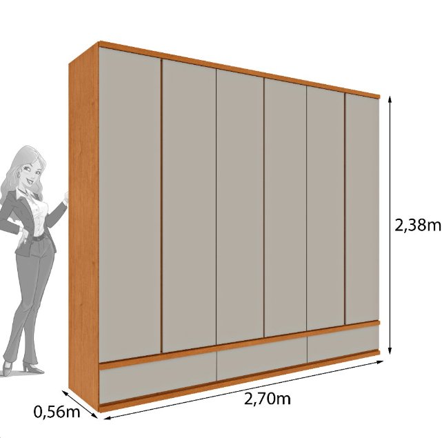 Guarda Roupa 6 Portas Esparta Tcil - Imagem 5