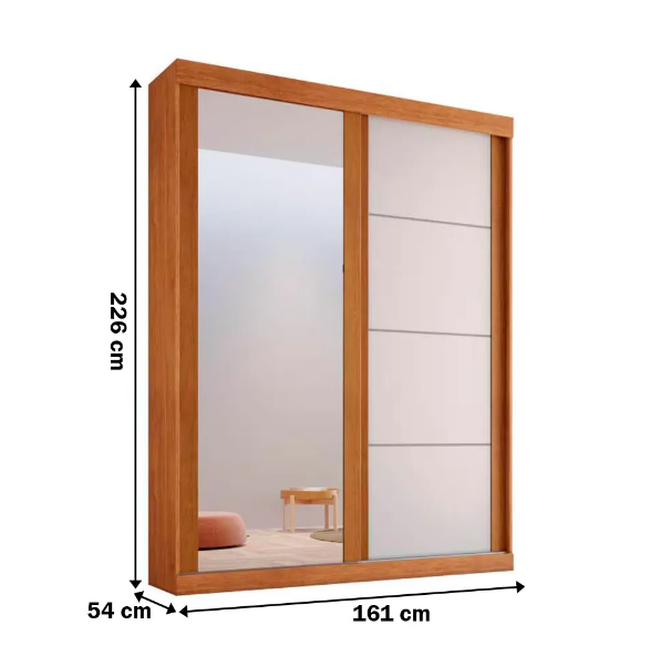 Guarda Roupa Solteiro Buzios Bianchi Nature/Off White - Imagem 4