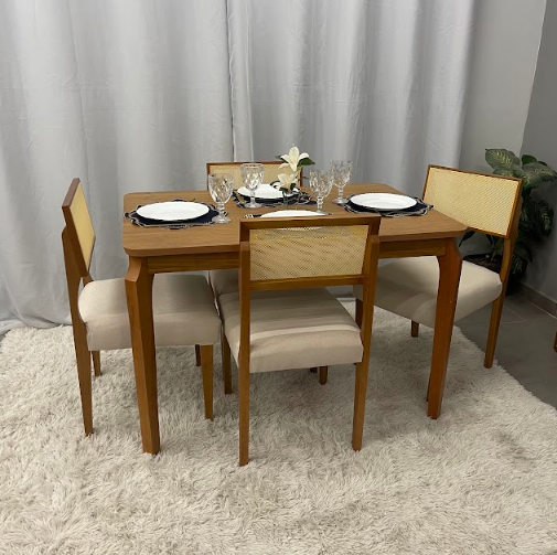 Mesa Alegra 120×80 SEM Vidro Com Cadeiras Grecia - Imagem 2