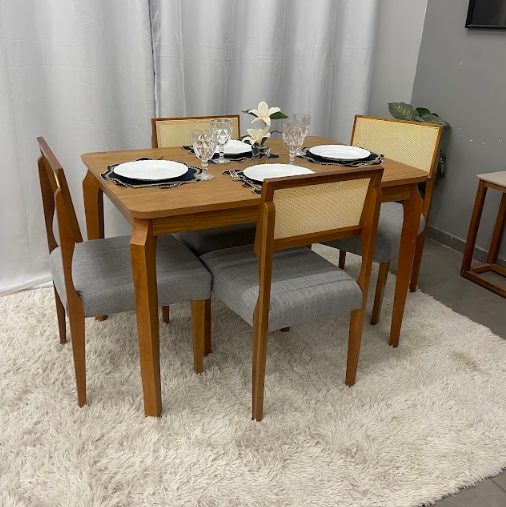 Mesa Alegra 120×80 SEM Vidro Com Cadeiras Grecia - Imagem 3