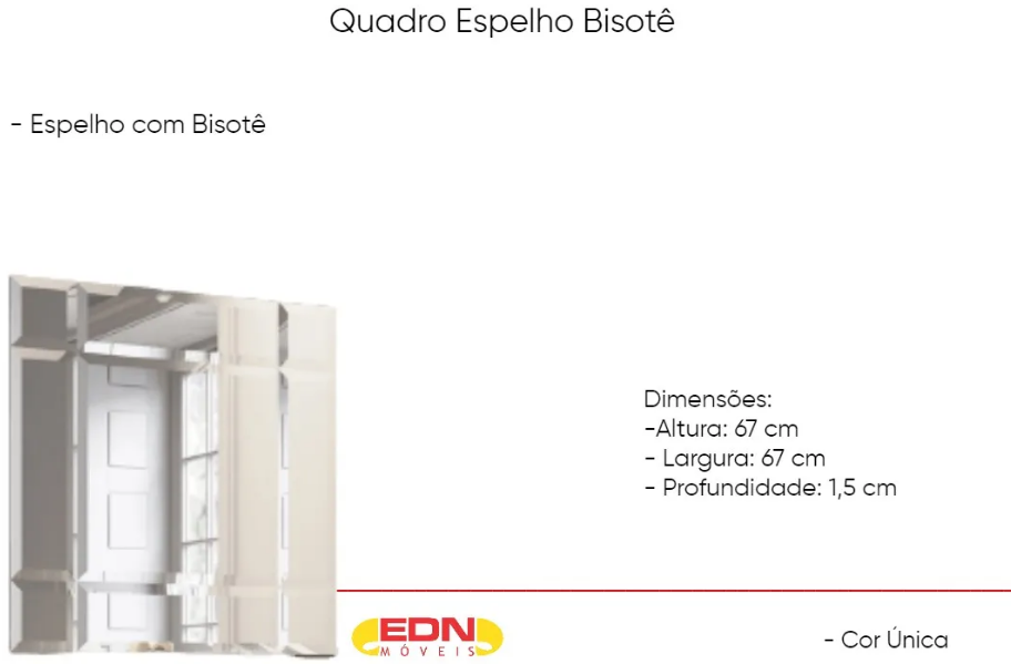 Quadro Espelho Bisotê 0,67cm EDN - Imagem 4