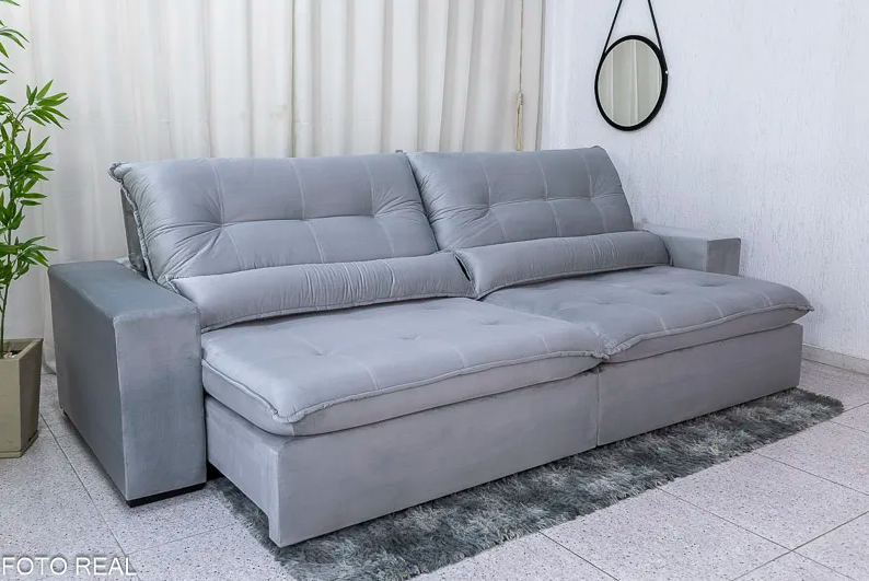 Sofá Retrátil Reclinável 2.90m Máximo Mundial Estofados - Imagem 2