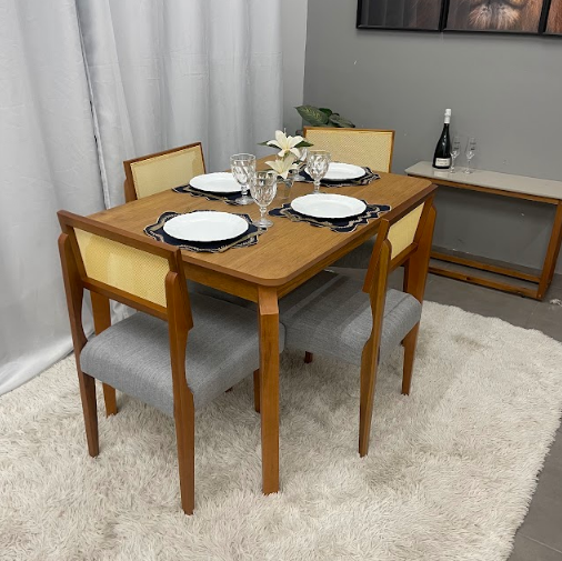 Mesa Alegra 120×80 SEM Vidro Com Cadeiras Grecia - Imagem 4