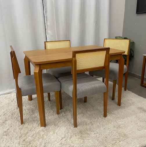 Mesa Alegra 120×80 SEM Vidro Com Cadeiras Grecia - Imagem 5