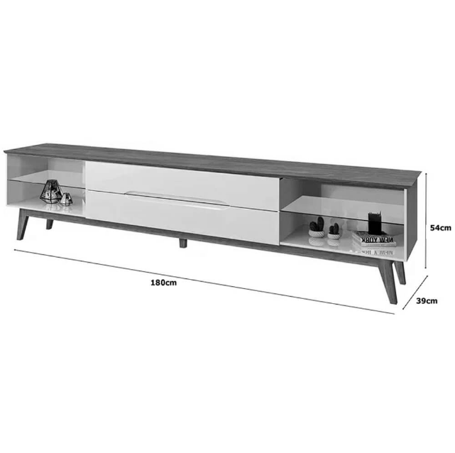 Rack Limit 180cm 2 Gavetas para TV até 65 Polegadas Tebarrot - Imagem 3
