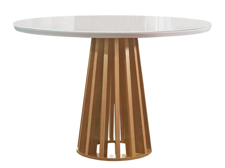 Mesa Berlim Redonda Cinamomo Off white Cel moveis - Imagem 2