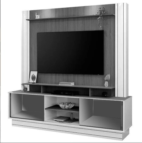 Estante Antares Home para TV até 55 Polegadas 2 Portas EDN Off White Cedro - Imagem 3
