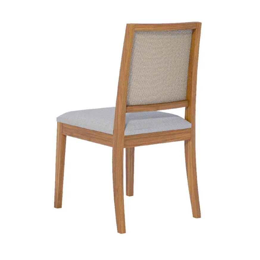 Conjunto 2 Cadeiras Cimol Buriti Natuame em Madeira com Tecido Linho - Cinza - Imagem 2