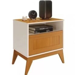 Mesa de Cabeceira Urban 1 Gaveta EDN Off White Cedro