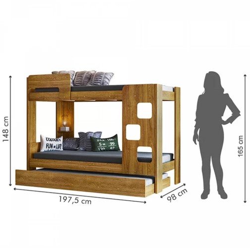 Treliche Vegas para Colchão 188×88 com Prateleira Tigus - Imagem 3