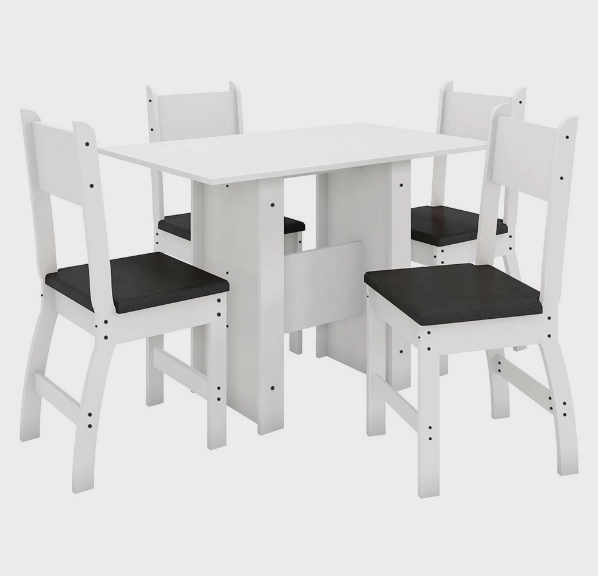 Mesa de Jantar Karla Com 4 Cadeiras Indekes Moveis