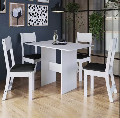 Mesa de Jantar Karla Com 4 Cadeiras Indekes Moveis - Imagem 2