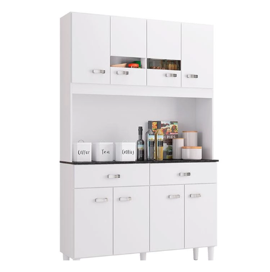 Cozinha Manu 8 Portas 2 Gavetas Compacta Poquema