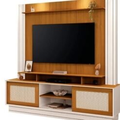 Estante Antares Home para TV até 55 Polegadas 2 Portas EDN Off White Cedro