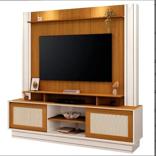Estante Antares Home para TV até 55 Polegadas 2 Portas EDN Off White Cedro - Imagem 4