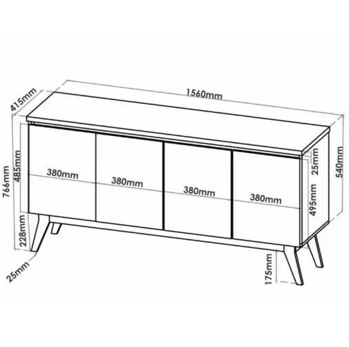 Buffet Flip 4 Portas com Pés Retrô Viero - Imagem 3