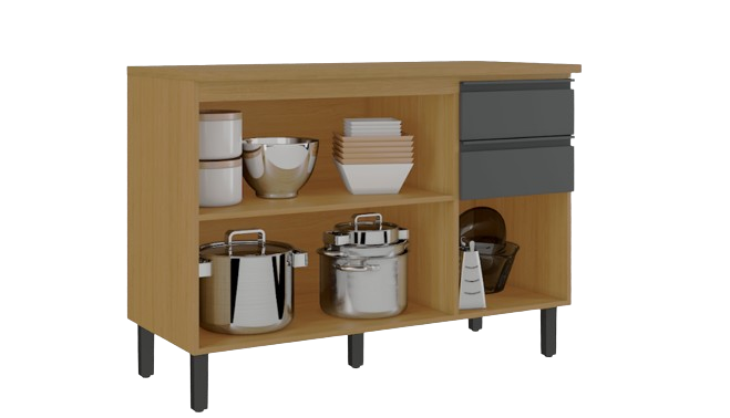 Balcão 120cm 3Portas 2gavetas Namur Itatiaia - Imagem 2