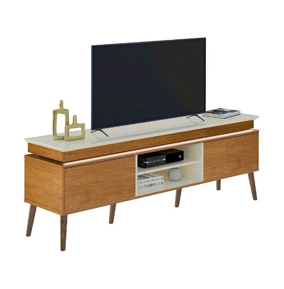 Rack Lumina para TV até 75 Polegadas 2 Portas Artely Cinamomo Off White