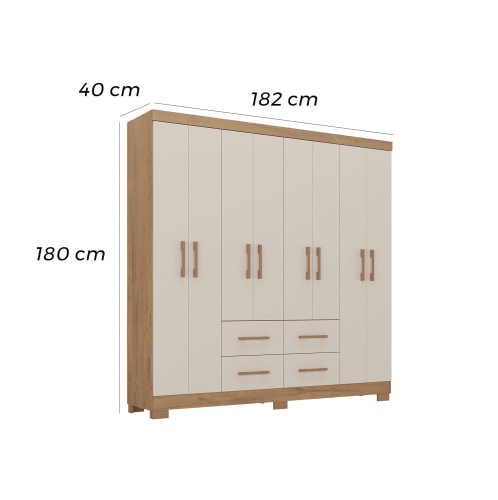 Guarda Roupa Itapema Atualle Casal 8 Portas 4 Gavetas - Imagem 4