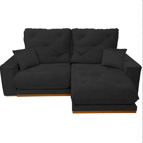 Sofá Munique 4 Lugares Retrátil e Reclinável 250cm Tecido Veludo Boareto - Imagem 2