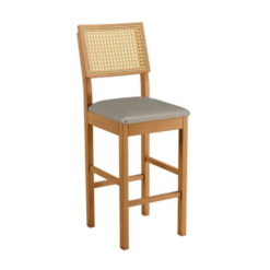 Banqueta Decorativa Jade 03 Camurça Base Madeira Maciça JCM Movelaria