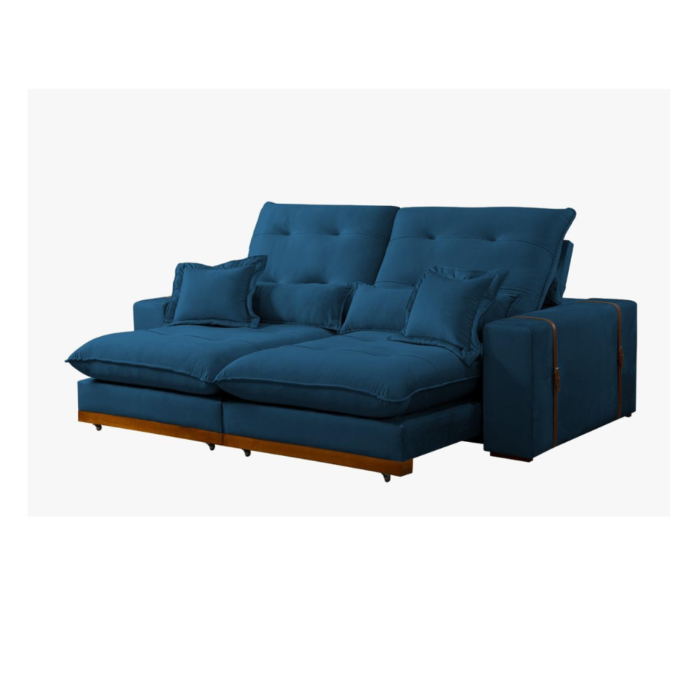 Sofá Toronto 4 Lugares Retrátil e Reclinável Veludo 250cm Di Vitrine