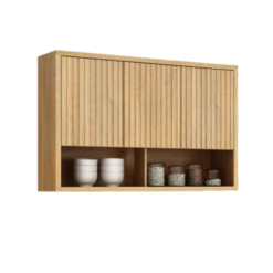 Armário Aéreo Torino 3 Portas Ripado Cinamomo Valdemóveis