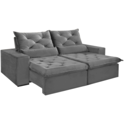 Sofá Elegance Confort Retrátil e Reclinável Veludo  2m