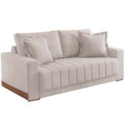 Sofá Vicam Buzios com Almofadas Soltas 3 Lugares Tecido Linho 200cm Vicam