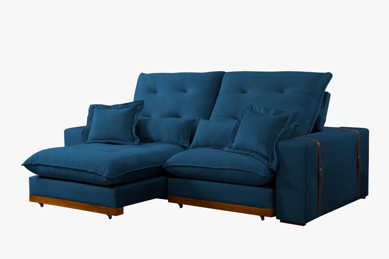 Sofá Toronto 4 Lugares Retrátil e Reclinável Veludo 250cm Di Vitrine - Imagem 2