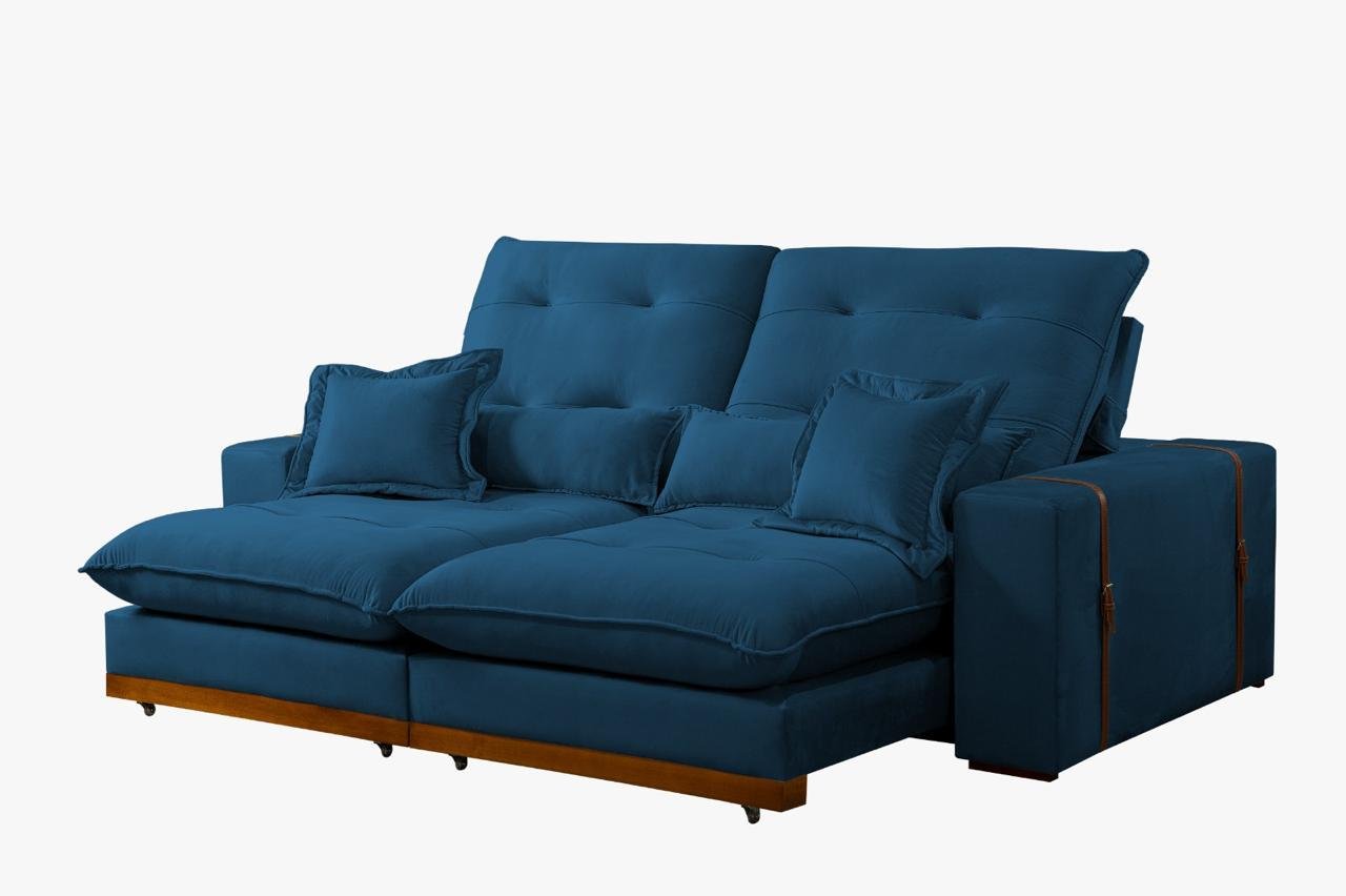 Sofá Toronto 4 Lugares Retrátil e Reclinável Veludo 250cm Di Vitrine - Imagem 4