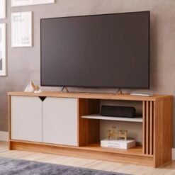 Rack Volpi para TV até 55 Polegadas 2 Portas Permobili Cinamomo Off White