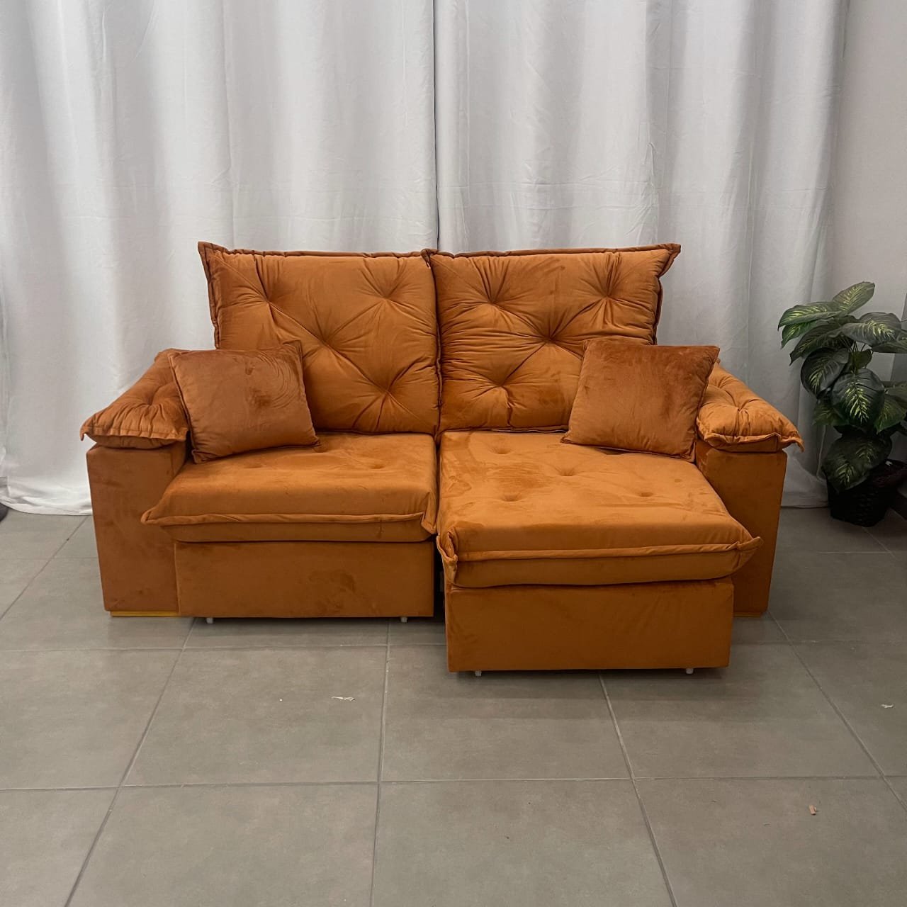 Sofá Porto Madero 4 Lugares Retrátil e Reclinável 230cm Tecido Veludo Imperial Decor - Imagem 7