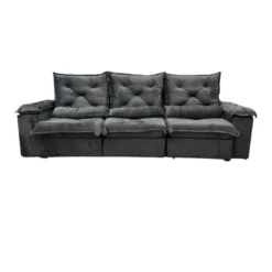 Sofá Porto Madero 5 Lugares Retrátil e Reclinável 270cm Tecido Veludo Imperial Decor