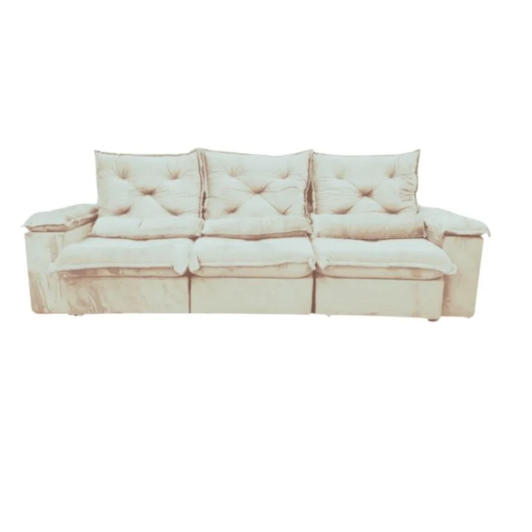 Sofá Porto Madero 5 Lugares Retrátil e Reclinável 270cm Tecido Veludo Imperial Decor - Imagem 2