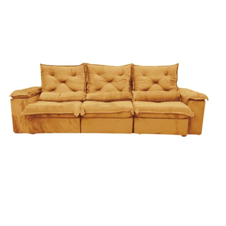 Sofá Porto Madero 5 Lugares Retrátil e Reclinável 270cm Tecido Veludo Imperial Decor - Imagem 3